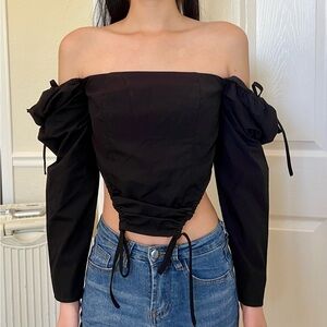 Missguided Black Blouse Size 2
